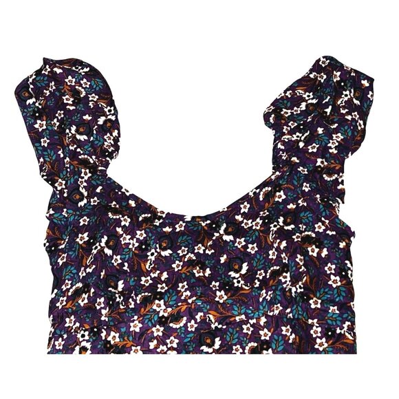 Band of the Free NWT Coraline Purple Floral Crossover Mini Dress Sz Small Womens - Picture 7 of 10